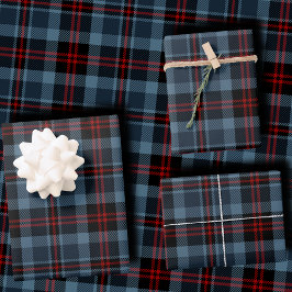 Tartan Xadrez Azul Ardósia e Vermelho Intenso Malh