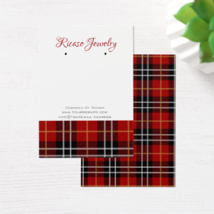 Tartan Xadrez Vermelha Preta Olhando para o Fundo