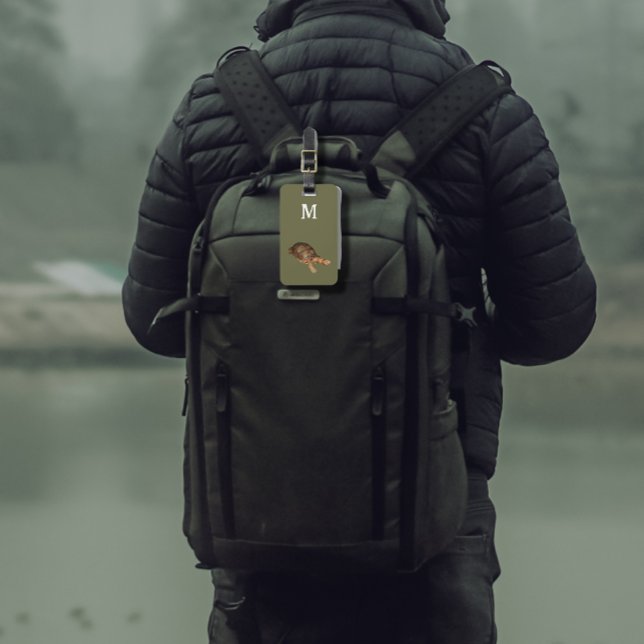 Tartaruga - acrescentar etiqueta de bagagem monogr (Criador carregado)