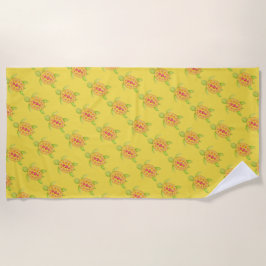 Tartaruga branca coração aquarela arte em toalha a