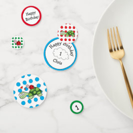 Tartaruga-branca Ladybug Mesa de aniversário Confe