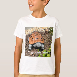 Tartaruga caixa pintada, no jardim, camisetas pers