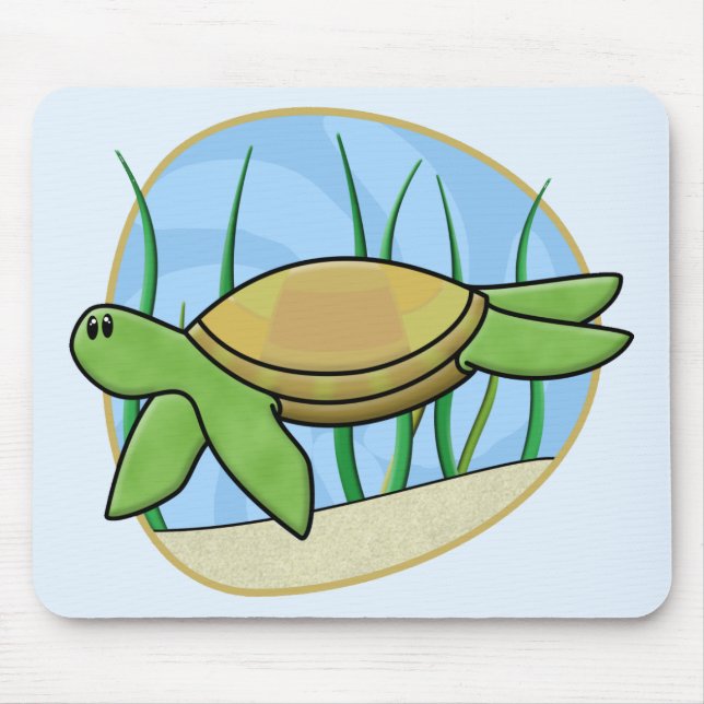 Tartaruga de mar Mousepad de Kawaii (Frente)