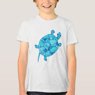 Tartaruga de redemoinho fractal - azul cobalto e t