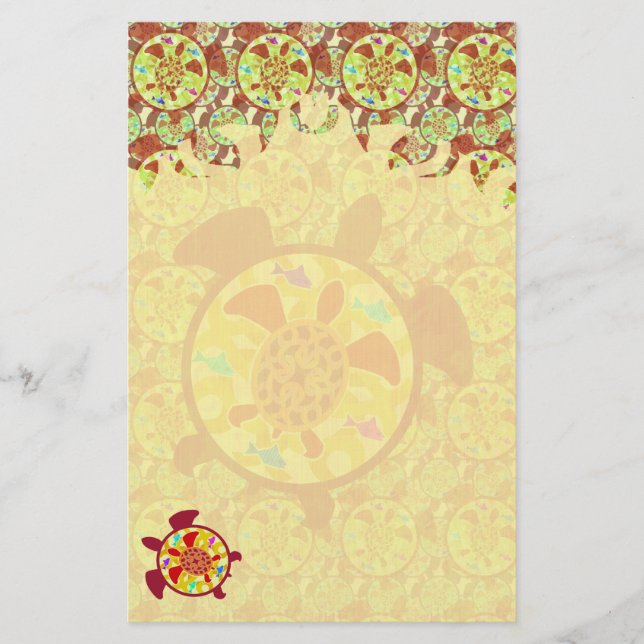 Tartaruga dentro dos artigos de papelaria da chama (Frente)