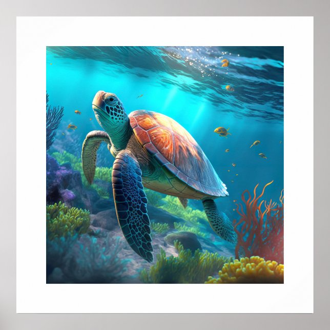 Tartaruga do mar poster (Frente)
