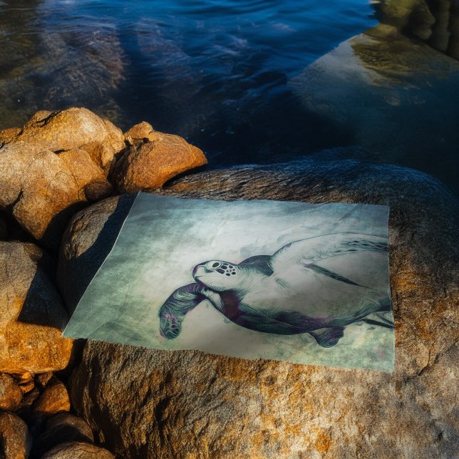 Tartaruga do Mar Verde Voadora | Papel de Tecido P (Criador carregado)