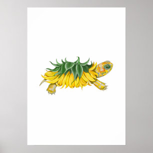 Tartaruga Girassol – Impressão de Arte de Fantasia
