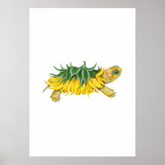 Tartaruga Girassol – Impressão de Arte de Fantasia