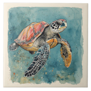 Tartaruga Marinha Aquarela
