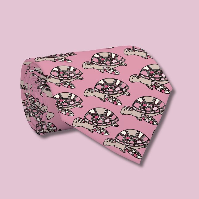 Tartaruga marinha fofa gravata de pescoço rosa (Sea Turtle Pink tie )