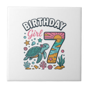 Tartaruga Marinha Menina de Aniversário 7º Anivers