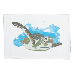 Tartaruga marinha Nadando Design de Aquarela