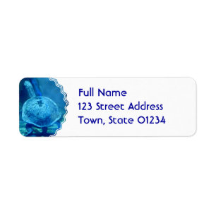 Tartaruga Nadando Embaixo da Água Etiqueta