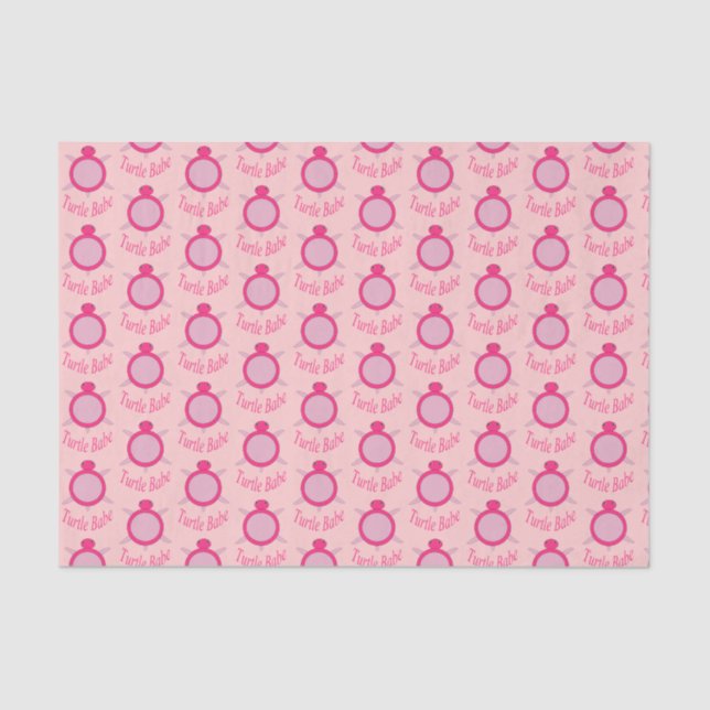 Tartaruga rosa-branca Papel para tecidos de bebês (Frente )