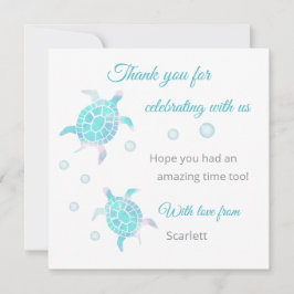 Tartaruga Sob o Mar Agradecimento Personalizado