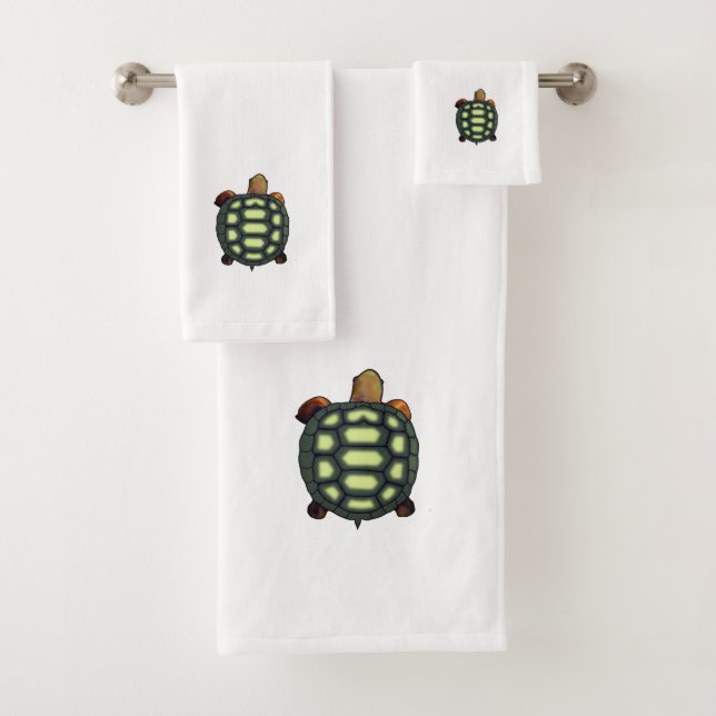 Tartaruga verde em conjunto de toalha de banho bra (Insitu)
