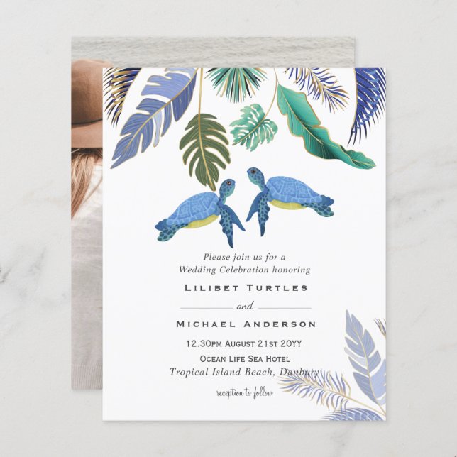 Tartarugas do Mar Casadas Amarelo Azul (Frente/Verso)