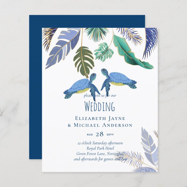 Tartarugas do Mar Casadas Amarelo Azul (Frente/Verso)