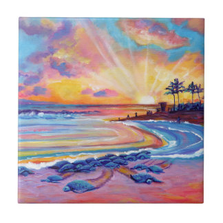 Tartarugas do mar em Poipu Beach Sunset