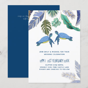 Tartarugas Marinhas Casamento Azul Amarelo