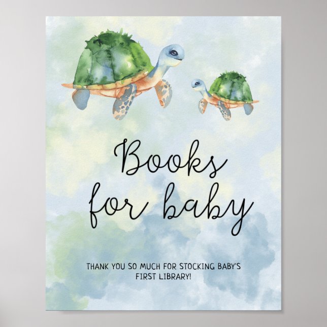 Tartarugas marinhas - Livros para poster de bebê (Frente)