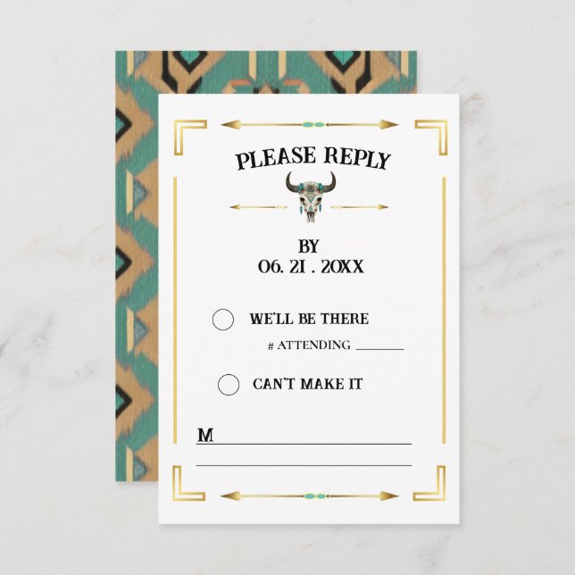 Tatanka Bison Yellowstone Western Ranch Reply Card (Frente/Verso)