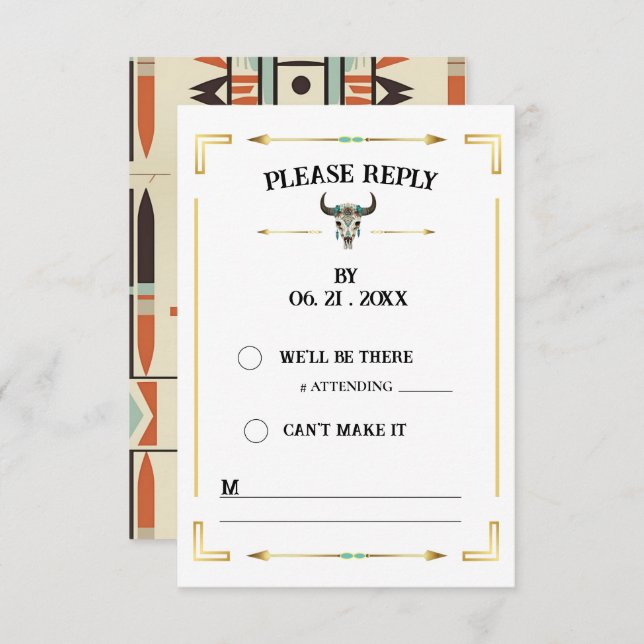 Tatanka Bison Yellowstone Western Ranch Reply Card (Frente/Verso)