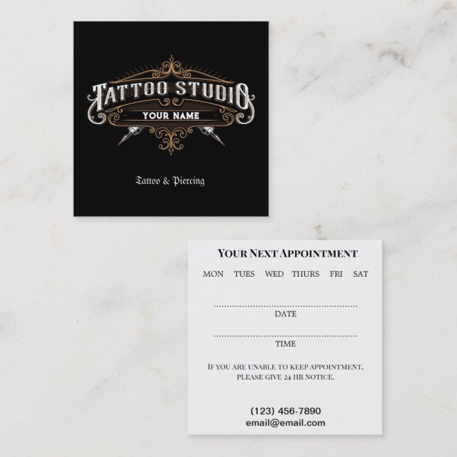 Tattoo Salon Cartão de visita (Frente/Verso)