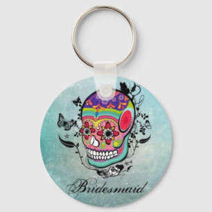 Tattoo Sugar Skull Bridesmaid Chaveiro