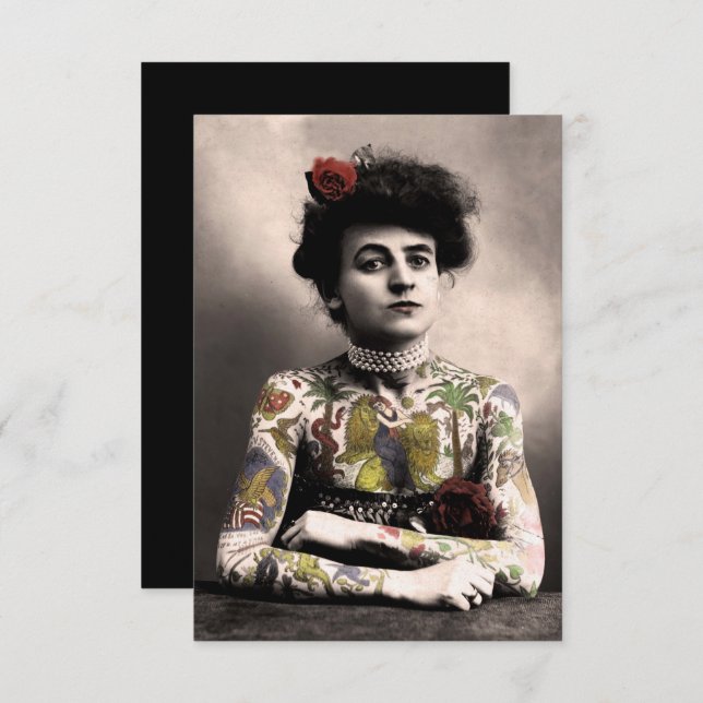 Tatuagem Artista Vintage Fotografia Convite (Frente/Verso)