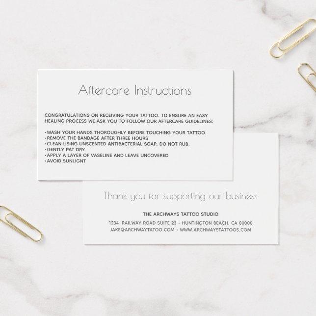 Tatuagem Assistência pós-tratamento Cuidados com L (Escritótio)