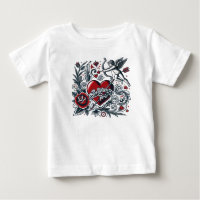 Tatuagem Clássica Amor: Design de Camisa T Cupida