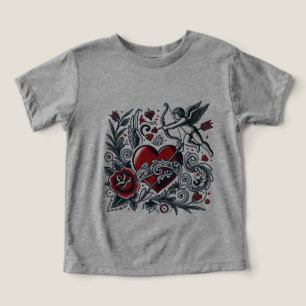Tatuagem Clássica Amor: Design de Camisa T Cupida