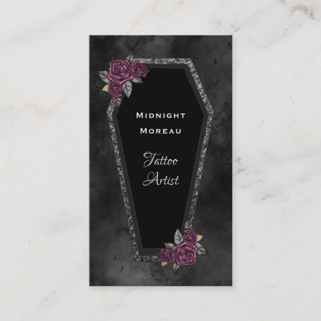 Tatuagem Gótica Artista QR Code Cartão de visita (Frente)