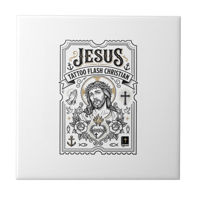 Tatuagem Jesus Flash Cristão Jesus Tatuagem Flash  (Frente)