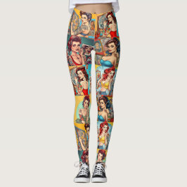 Tatuagem Pinup Girls Leggings - Legal