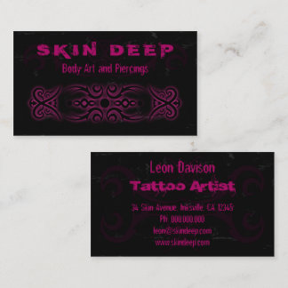 Tatuagem Tribal Cartões de visitas Pretos e Rosa