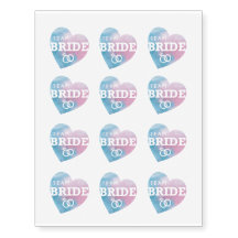 Tatuagens de Chá de Noiva Equipe Noiva Coração Ros