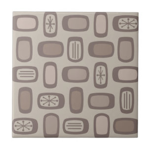 Taupe de Retângulos Arredondados MCM do meio sécul