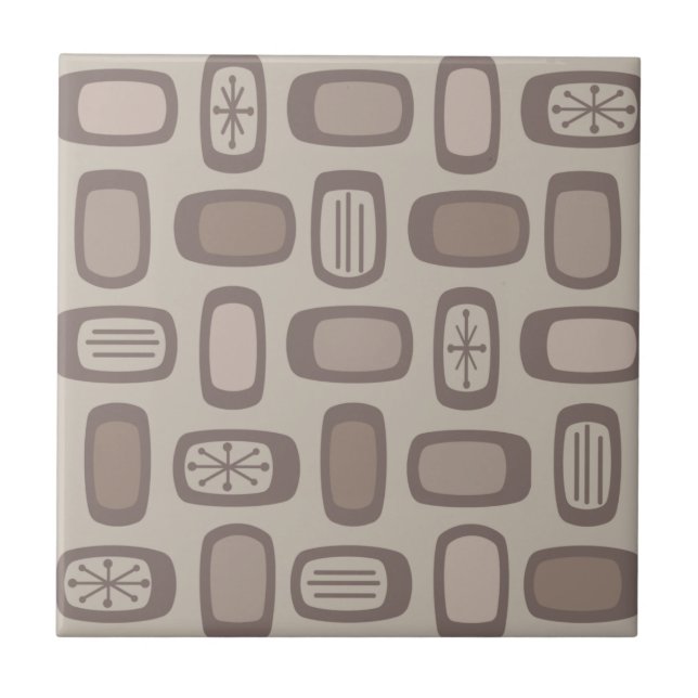 Taupe de Retângulos Arredondados MCM do meio sécul (Frente)