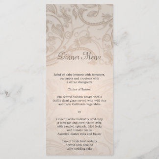 Taupe Flourish Weding Menu