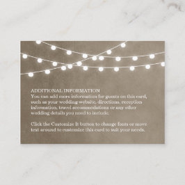 Taupe String Luz Inserção De Casamento