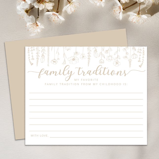 Taupe Wildflower Family Traditions Baby Shower (Baby Shower Activity )