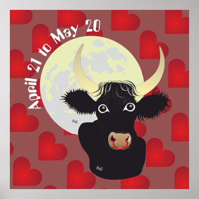 Taurus abril 21 to May 20 de poster & espécie (Frente)