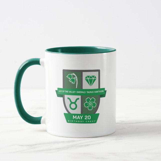Taurus Aniversário Crest™ para Caneca de 1 a 20 de (Esquerda)