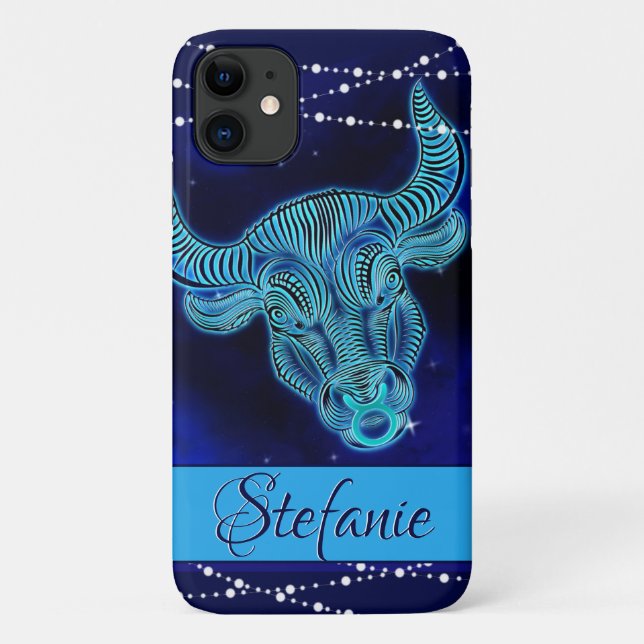 Taurus em capas de iphone azul escura de casaco (Verso)