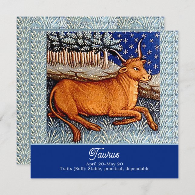 Taurus, Festa de aniversário de Sinal Zodiac Bull (Frente/Verso)