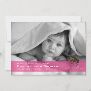 Taurus o cartão do anúncio do nascimento da foto