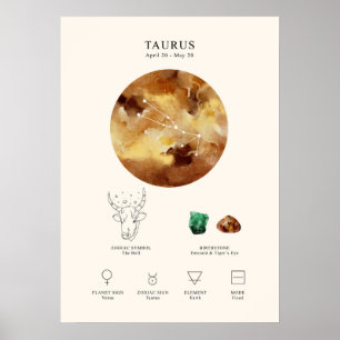 Taurus - Sinal Astrológico Poster
